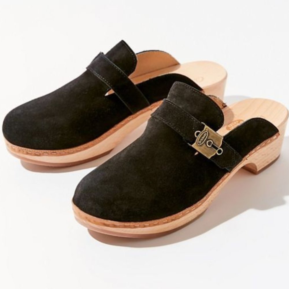 Dr. Scholl's Original Collection Black Suede Clogs
